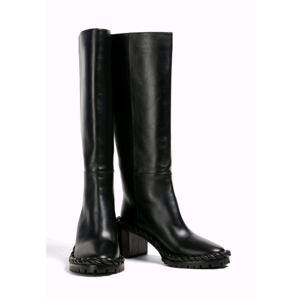Valentino Garavani Black Italian Leather Heeled Boots
